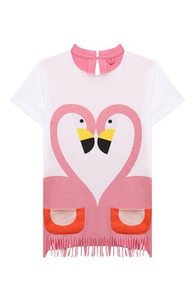 Детское хлопковое платье STELLA MCCARTNEY розового цвета по цене 5615 руб., арт. 602618/SQJA6 | Фото 1 Детское хлопковое платье STELLA MCCARTNEY розового цвета, арт. 602618/SQJA6 | Фото 1 (Материал внешний: Хлопок; Девочки Кросс-КТ: Платье-одежда; Случай: Повседневный; Рукава: Короткие; Ростовка одежда: 9 лет | 134 см, 12 лет | 152 см, 13 - 15 лет | 158 см, 16 лет | 164 см, 18 мес | 86 см, 2 года | 92 см, 3 года | 98 см, 4 года | 104 см, 5 лет | 110 см, 7 лет | 122 см)