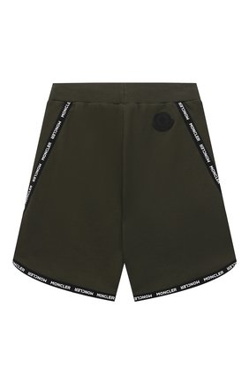 Детские хлопковые шорты MONCLER хаки цвета по цене 15500 руб., арт. G1-954-8H747-20-809AG/4-6A | Фото 2 Детские хлопковые шорты MONCLER хаки цвета, арт. G1-954-8H747-20-809AG/4-6A | Фото 2