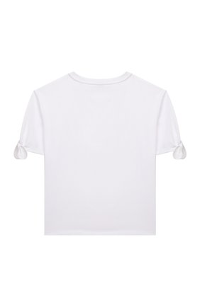 Детская хлопковая футболка MOSCHINO белого цвета по цене 5980 руб., арт. HDM03N/LBA10/4A-8A | Фото 2 Детская хлопковая футболка MOSCHINO белого цвета, арт. HDM03N/LBA10/4A-8A | Фото 2