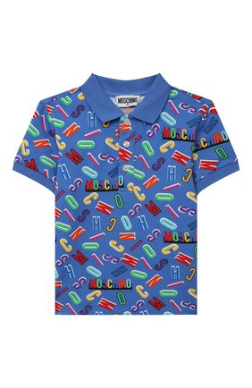 Детское хлопковое поло MOSCHINO синего цвета по цене 10700 руб., арт. HUM035/LEB01/4A-8A | Фото 1 Детское хлопковое поло MOSCHINO синего цвета, арт. HUM035/LEB01/4A-8A | Фото 1