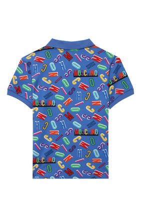 Детское хлопковое поло MOSCHINO синего цвета по цене 10700 руб., арт. HUM035/LEB01/4A-8A | Фото 2 Детское хлопковое поло MOSCHINO синего цвета, арт. HUM035/LEB01/4A-8A | Фото 2