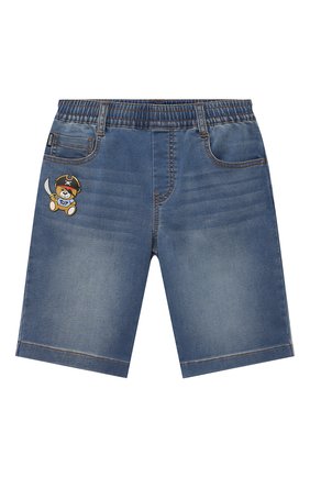 Детские джинсовые шорты MOSCHINO синего цвета по цене 12850 руб., арт. HUQ00F/LDE03/4A-8A | Фото 1 Детские джинсовые шорты MOSCHINO синего цвета, арт. HUQ00F/LDE03/4A-8A | Фото 1