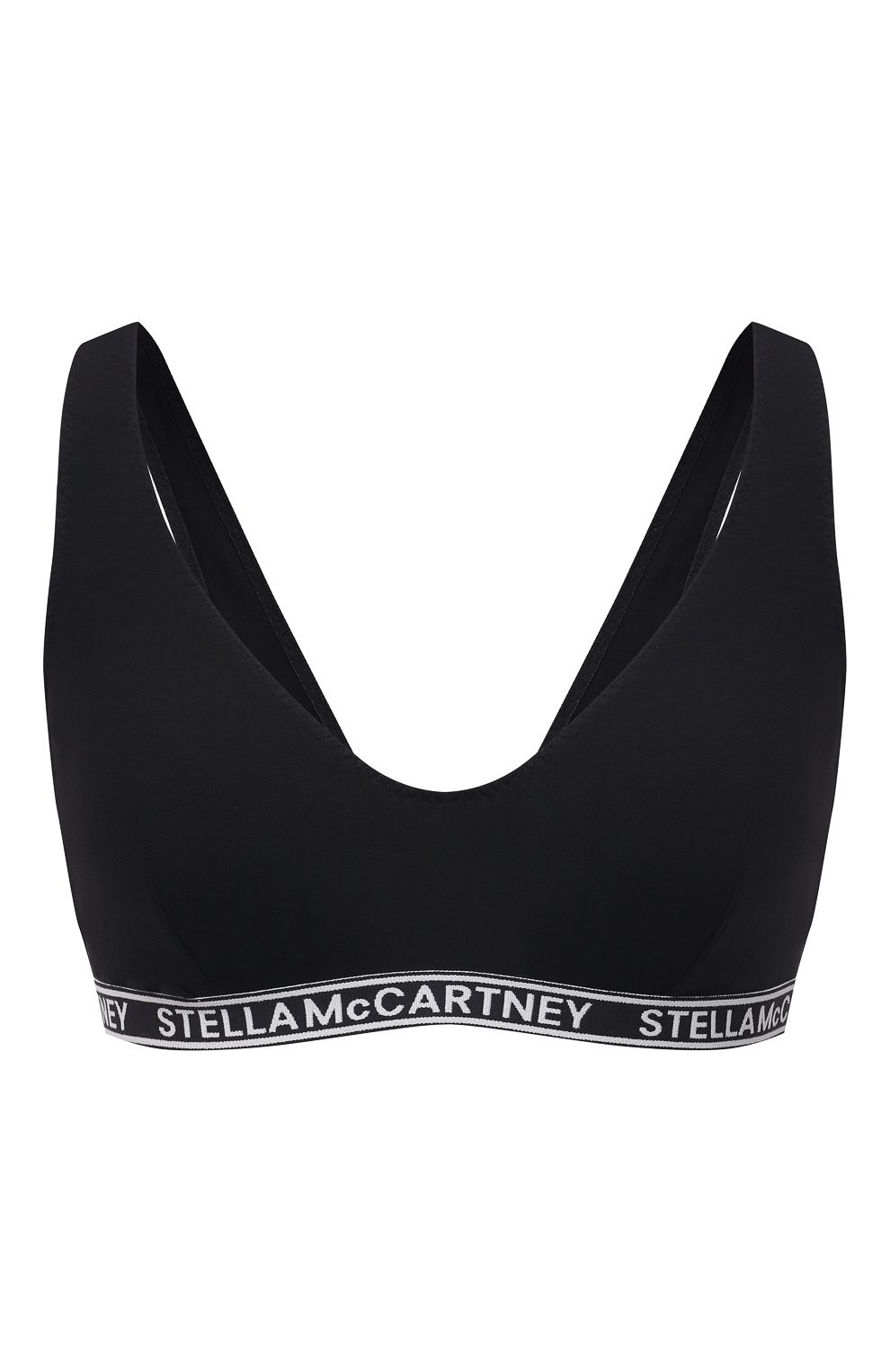 Женский бра-топ STELLA MCCARTNEY черного цвета, арт. S6RK00780 | Фото 1 (Материал внешний: Хлопок)
