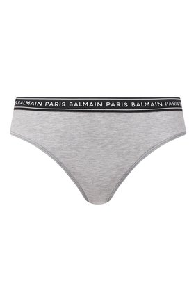 Женские хлопковые трусы-слипы BALMAIN серого цвета по цене 15250 руб., арт. BPLL15140 | Фото 1 Женские хлопковые трусы-слипы BALMAIN серого цвета, арт. BPLL15140 | Фото 1