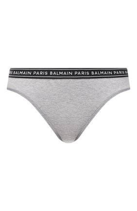 Женские хлопковые трусы-слипы BALMAIN серого цвета по цене 12650 руб., арт. BPL615140 | Фото 1 Женские хлопковые трусы-слипы BALMAIN серого цвета, арт. BPL615140 | Фото 1