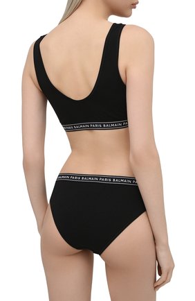 Женские хлопковые трусы-слипы BALMAIN черного цвета по цене 12650 руб., арт. BPL615140 | Фото 3 Женские хлопковые трусы-слипы BALMAIN черного цвета, арт. BPL615140 | Фото 3
