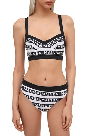 Женский раздельный купальник BALMAIN черно-белого цвета по цене 51700 руб., арт. BKBC70220 | Фото 2 Женский раздельный купальник BALMAIN черно-белого цвета, арт. BKBC70220 | Фото 2 (Материал внешний: Синтетический материал; Женское Кросс-КТ: Раздельные купальники)