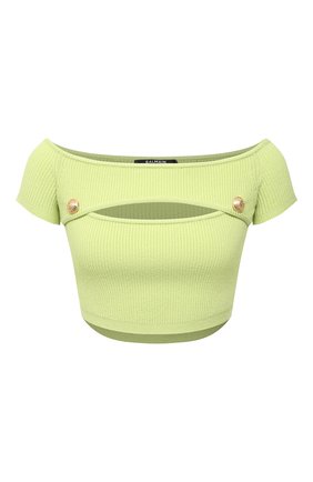 Женский топ из вискозы BALMAIN светло-зеленого цвета по цене 58750 руб., арт. VF0AJ000/K211 | Фото 1 Женский топ из вискозы BALMAIN светло-зеленого цвета, арт. VF0AJ000/K211 | Фото 1