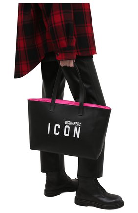 Женский сумка-шопер DSQUARED2 черного цвета по цене 47500 руб., арт. SPW0040 25103905 | Фото 2 Женский сумка-шопер DSQUARED2 черного цвета, арт. SPW0040 25103905 | Фото 2