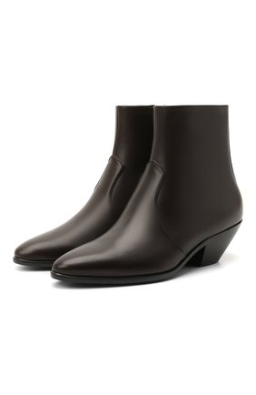 Женские кожаные ботильоны west SAINT LAURENT темно-коричневого цвета по цене 76550 руб., арт. 650181/2PN00 | Фото 1 Женские кожаные ботильоны west SAINT LAURENT темно-коричневого цвета, арт. 650181/2PN00 | Фото 1