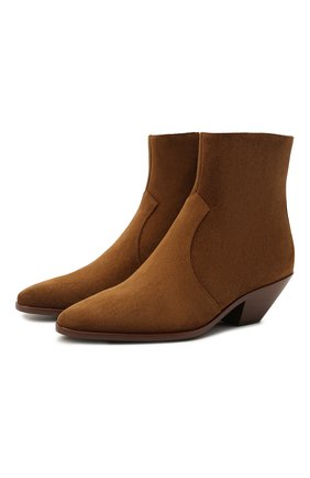 Женские замшевые ботильоны west SAINT LAURENT коричневого цвета по цене 76550 руб., арт. 650270/1NZ00 | Фото 1 Женские замшевые ботильоны west SAINT LAURENT коричневого цвета, арт. 650270/1NZ00 | Фото 1