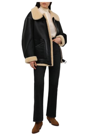 Женские замшевые ботильоны west SAINT LAURENT коричневого цвета по цене 76550 руб., арт. 650270/1NZ00 | Фото 2 Женские замшевые ботильоны west SAINT LAURENT коричневого цвета, арт. 650270/1NZ00 | Фото 2