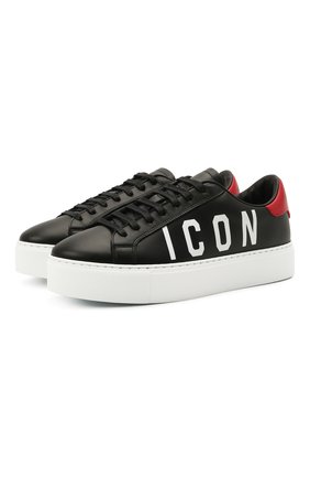 Женские кожаные кеды DSQUARED2 черного цвета по цене 36950 руб., арт. SNW0008 01502228 | Фото 1 Женские кожаные кеды DSQUARED2 черного цвета, арт. SNW0008 01502228 | Фото 1