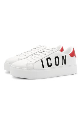 Женские кожаные кеды DSQUARED2 белого цвета по цене 36950 руб., арт. SNW0008 01502228 | Фото 1 Женские кожаные кеды DSQUARED2 белого цвета, арт. SNW0008 01502228 | Фото 1