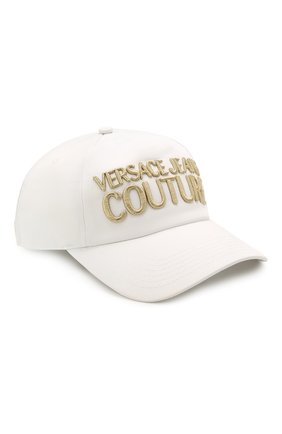 Женская хлопковая бейсболка VERSACE JEANS COUTURE белого цвета по цене 5185 руб., арт. E8VWAK10-LINEA W0MAN CAP DIS. 3/85075 | Фото 1 Женская хлопковая бейсболка VERSACE JEANS COUTURE белого цвета, арт. E8VWAK10-LINEA W0MAN CAP DIS. 3/85075 | Фото 1