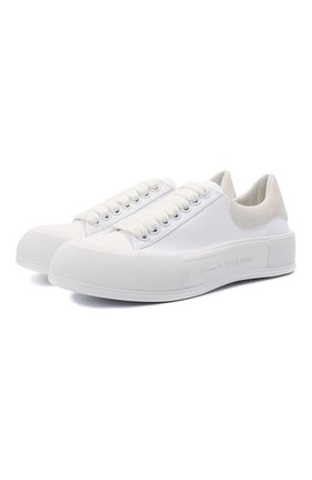 Женские комбинированные кеды ALEXANDER MCQUEEN белого цвета по цене 41100 руб., арт. 654593/W4PQ1 | Фото 1 Женские комбинированные кеды ALEXANDER MCQUEEN белого цвета, арт. 654593/W4PQ1 | Фото 1