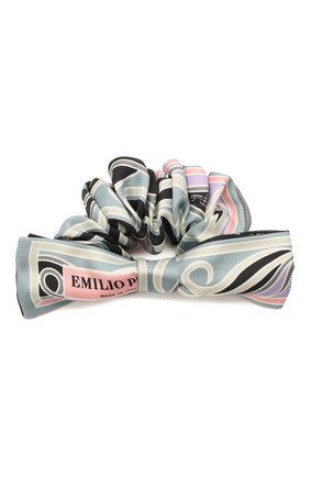 Женская резинка для волос EMILIO PUCCI голубого цвета по цене 9950 руб., арт. 1EAI06/1EV49 | Фото 1 Женская резинка для волос EMILIO PUCCI голубого цвета, арт. 1EAI06/1EV49 | Фото 1