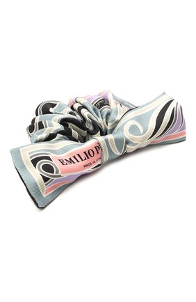 Женская резинка для волос EMILIO PUCCI голубого цвета по цене 9950 руб., арт. 1EAI06/1EV49 | Фото 2 Женская резинка для волос EMILIO PUCCI голубого цвета, арт. 1EAI06/1EV49 | Фото 2