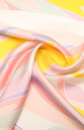 Женский шелковый платок EMILIO PUCCI желтого цвета по цене 33000 руб., арт. 1EGB42/1EV42 | Фото 2 Женский шелковый платок EMILIO PUCCI желтого цвета, арт. 1EGB42/1EV42 | Фото 2