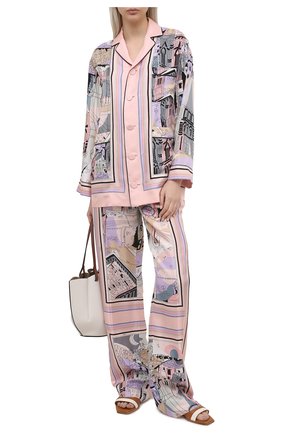 Женские шелковые брюки EMILIO PUCCI розового цвета по цене 124500 руб., арт. 1ERT40/1E721 | Фото 2 Женские шелковые брюки EMILIO PUCCI розового цвета, арт. 1ERT40/1E721 | Фото 2