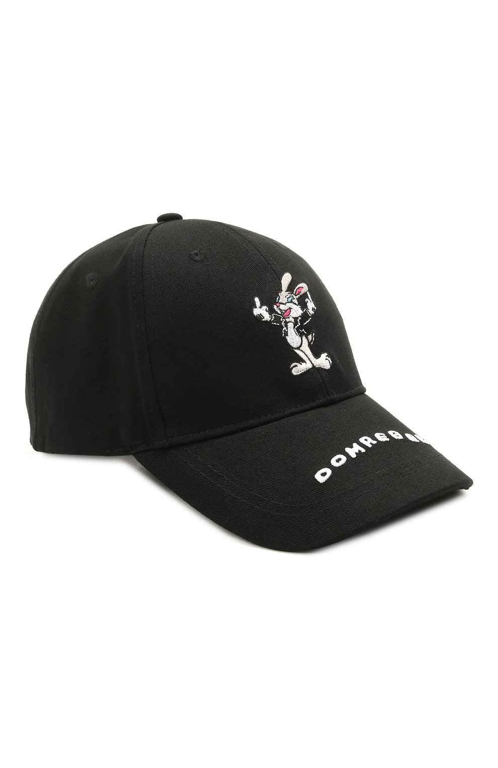 Мужской хлопковая бейсболка DOMREBEL черного цвета, арт. RABBIT/CAP | Фото 1
