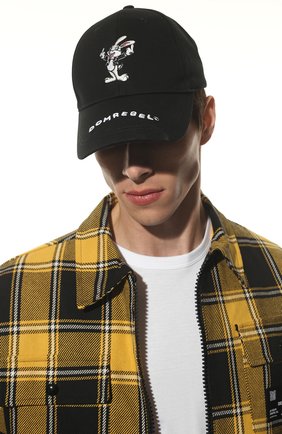 Мужской хлопковая бейсболка DOMREBEL черного цвета по цене 12950 руб., арт. RABBIT/CAP | Фото 2 Мужской хлопковая бейсболка DOMREBEL черного цвета, арт. RABBIT/CAP | Фото 2
