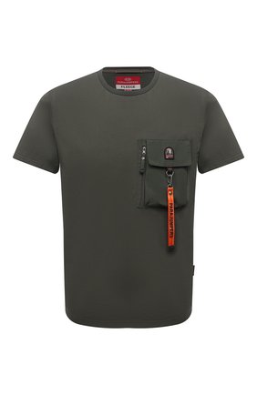 Мужская хлопковая футболка PARAJUMPERS хаки цвета по цене 10500 руб., арт. TS28/M0JAVE | Фото 1 Мужская хлопковая футболка PARAJUMPERS хаки цвета, арт. TS28/M0JAVE | Фото 1