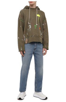 Мужской хлопковое худи PALM ANGELS хаки цвета по цене 61450 руб., арт. PMBB104S21FLE0025618 | Фото 2 Мужской хлопковое худи PALM ANGELS хаки цвета, арт. PMBB104S21FLE0025618 | Фото 2