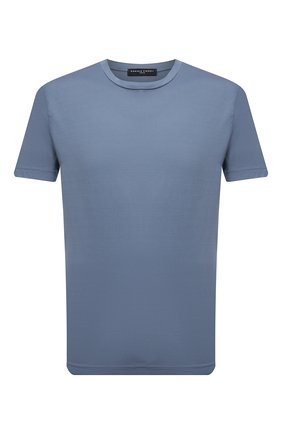 Мужская хлопковая футболка DANIELE FIESOLI синего цвета, арт. DF 7150 | Фото 1 (Материал внешний: Хлопок; Рукава: Короткие; Длина (для топов): Стандартные; Принт: Без принта; Стили: Кэжуэл)