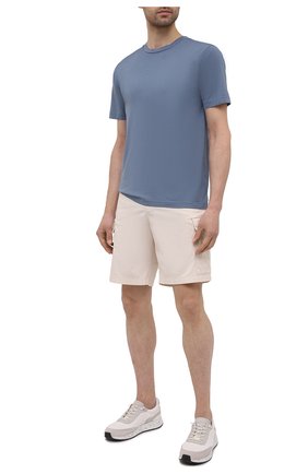 Мужская хлопковая футболка DANIELE FIESOLI синего цвета, арт. DF 7150 | Фото 2 (Материал внешний: Хлопок; Рукава: Короткие; Длина (для топов): Стандартные; Принт: Без принта; Стили: Кэжуэл)