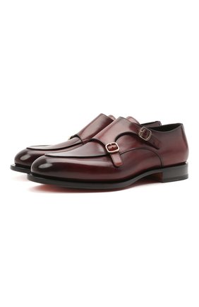 Мужские кожаные монки SANTONI бордового цвета по цене 82350 руб., арт. MCC016036MC3HVVDQ52 | Фото 1 Мужские кожаные монки SANTONI бордового цвета, арт. MCC016036MC3HVVDQ52 | Фото 1