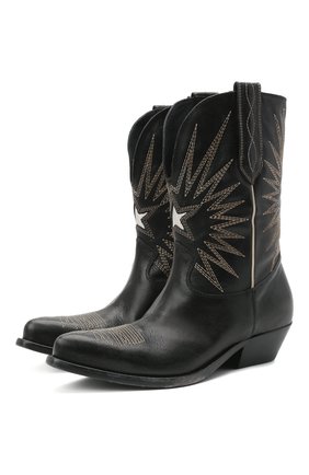 Женские кожаные сапоги wish star low GOLDEN GOOSE DELUXE BRAND черного цвета по цене 72950 руб., арт. GWF00136.F000571 | Фото 1 Женские кожаные сапоги wish star low GOLDEN GOOSE DELUXE BRAND черного цвета, арт. GWF00136.F000571 | Фото 1