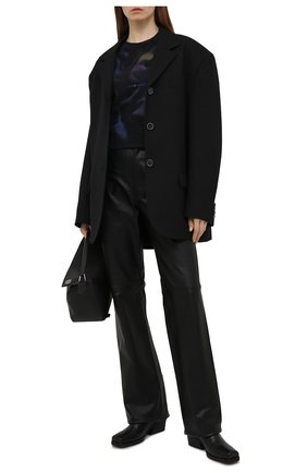 Женский хлопковый свитшот SAINT LAURENT темно-синего цвета по цене 52850 руб., арт. 652507/Y36CZ | Фото 2 Женский хлопковый свитшот SAINT LAURENT темно-синего цвета, арт. 652507/Y36CZ | Фото 2 (Длина (для топов): Укороченные; Рукава: Длинные; Материал внешний: Хлопок; Женское Кросс-КТ: Свитшот-одежда; Стили: Спорт-шик)