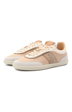 Женские комбинированные кроссовки TOD’S бежевого цвета по цене 39950 руб., арт. XXW68C0DP30Q7G | Фото 1 Женские комбинированные кроссовки TOD’S бежевого цвета, арт. XXW68C0DP30Q7G | Фото 1