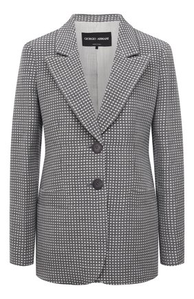 Женский льняной жакет GIORGIO ARMANI серого цвета по цене 213500 руб., арт. 1SHGG0KF/T029K | Фото 1 Женский льняной жакет GIORGIO ARMANI серого цвета, арт. 1SHGG0KF/T029K | Фото 1