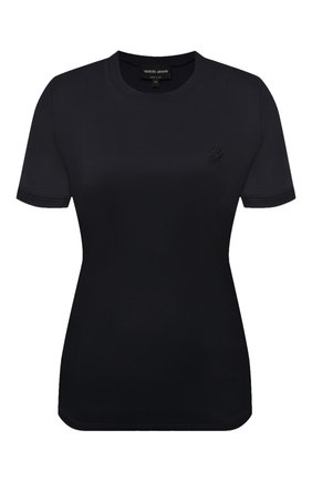 Женская хлопковая футболка GIORGIO ARMANI темно-синего цвета по цене 31250 руб., арт. 3KAM56/AJVIZ | Фото 1 Женская хлопковая футболка GIORGIO ARMANI темно-синего цвета, арт. 3KAM56/AJVIZ | Фото 1