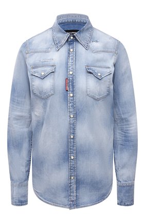 Женская джинсовая рубашка DSQUARED2 голубого цвета по цене 49950 руб., арт. S72DL0671/S30341 | Фото 1 Женская джинсовая рубашка DSQUARED2 голубого цвета, арт. S72DL0671/S30341 | Фото 1 (Материал внешний: Хлопок, Деним; Рукава: Длинные; Длина (для топов): Стандартные; Кросс-КТ: Деним; Женское Кросс-КТ: Рубашка-одежда; Стили: Гранж; Принт: С принтом)