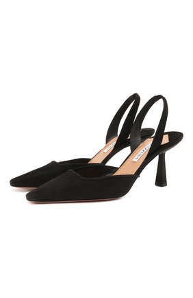 Женские замшевые туфли AQUAZZURA черного цвета по цене 52900 руб., арт. AIMMIDL0-SUE-000 | Фото 1 Женские замшевые туфли AQUAZZURA черного цвета, арт. AIMMIDL0-SUE-000 | Фото 1
