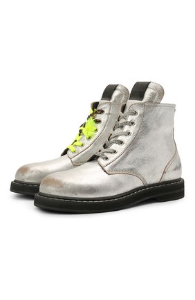 Женские кожаные ботинки ele GOLDEN GOOSE DELUXE BRAND серебряного цвета по цене 49700 руб., арт. GWF00187.F001200 | Фото 1 Женские кожаные ботинки ele GOLDEN GOOSE DELUXE BRAND серебряного цвета, арт. GWF00187.F001200 | Фото 1