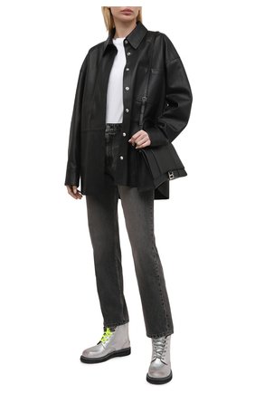 Женские кожаные ботинки ele GOLDEN GOOSE DELUXE BRAND серебряного цвета по цене 49700 руб., арт. GWF00187.F001200 | Фото 2 Женские кожаные ботинки ele GOLDEN GOOSE DELUXE BRAND серебряного цвета, арт. GWF00187.F001200 | Фото 2