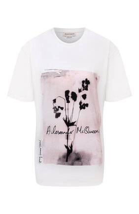 Женская хлопковая футболка ALEXANDER MCQUEEN белого цвета по цене 41050 руб., арт. 659730/QZAC3 | Фото 1 Женская хлопковая футболка ALEXANDER MCQUEEN белого цвета, арт. 659730/QZAC3 | Фото 1