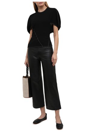 Женские кожаные балетки LANVIN черного цвета по цене 46450 руб., арт. FW-BAFB0M-NAPA-P21 | Фото 2 Женские кожаные балетки LANVIN черного цвета, арт. FW-BAFB0M-NAPA-P21 | Фото 2