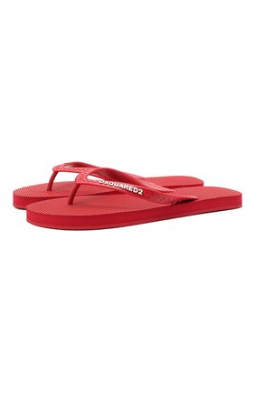 Женские резиновые шлепанцы DSQUARED2 красного цвета по цене 7665 руб., арт. FFW0001 17200001 | Фото 1 Женские резиновые шлепанцы DSQUARED2 красного цвета, арт. FFW0001 17200001 | Фото 1