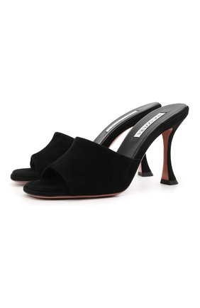 Женские замшевые мюли AQUAZZURA черного цвета по цене 47450 руб., арт. VLTHIGL0-SUE-000 | Фото 1 Женские замшевые мюли AQUAZZURA черного цвета, арт. VLTHIGL0-SUE-000 | Фото 1