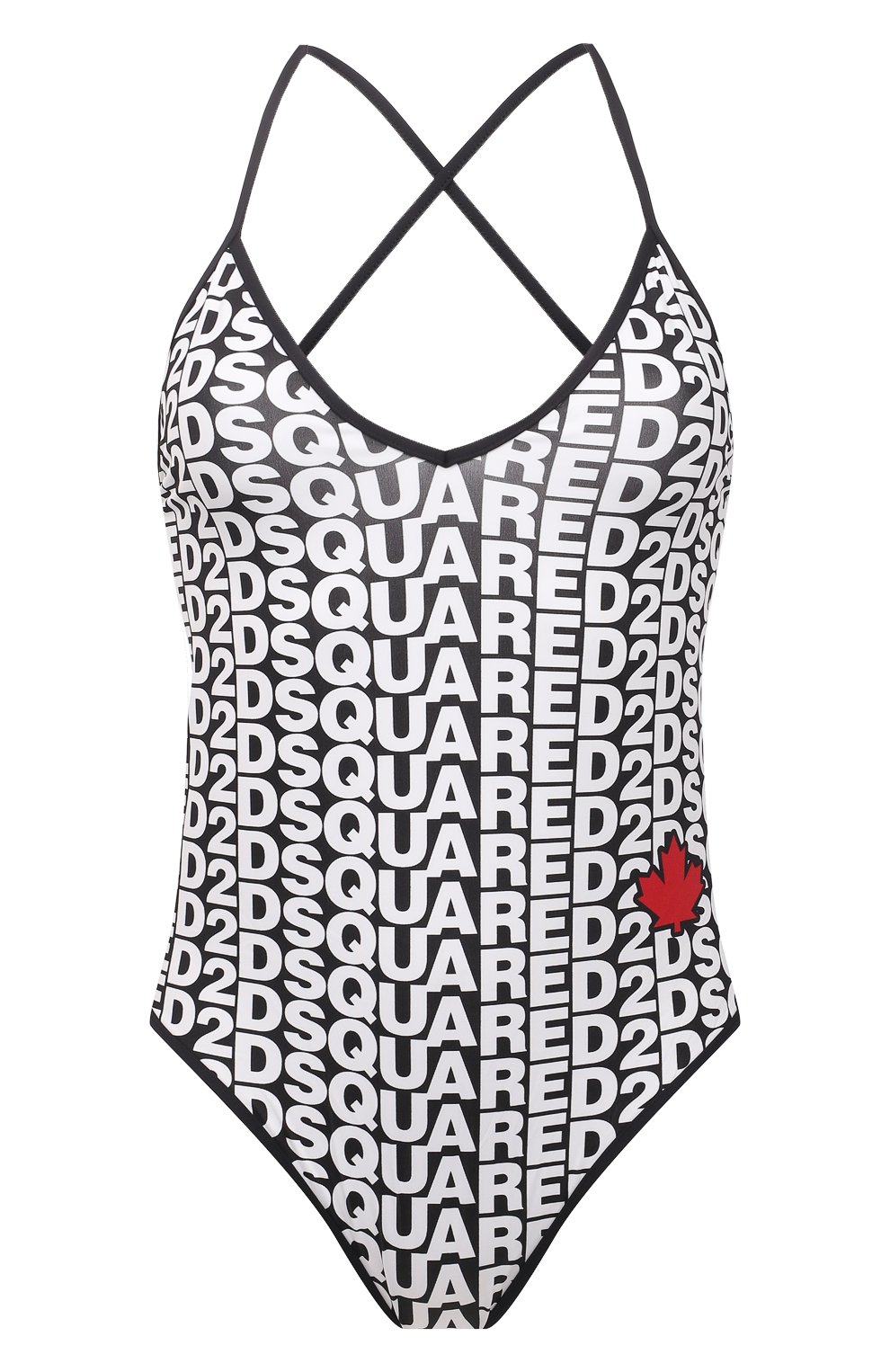 Женский слитный купальник DSQUARED2 черно-белого цвета, арт. D6BG83000 | Фото 1