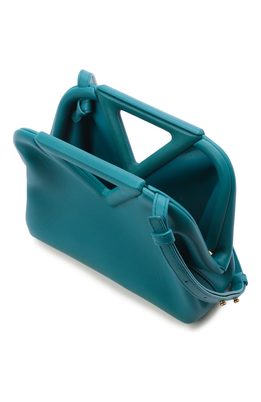 Женская сумка point small BOTTEGA VENETA бирюзового цвета по цене 158000 руб., арт. 658476/VCP40 | Фото 4 Женская сумка point small BOTTEGA VENETA бирюзового цвета, арт. 658476/VCP40 | Фото 4 (Сумки-технические: Сумки через плечо, Сумки top-handle; Материал: Натуральная кожа; Региональные ограничения белый список (Axapta Mercury): RU; Ремень/цепочка: На ремешке; Размер: small)
