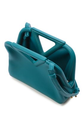 Женская сумка point small BOTTEGA VENETA бирюзового цвета по цене 158000 руб., арт. 658476/VCP40 | Фото 4 Женская сумка point small BOTTEGA VENETA бирюзового цвета, арт. 658476/VCP40 | Фото 4 (Сумки-технические: Сумки через плечо, Сумки top-handle; Материал: Натуральная кожа; Региональные ограничения белый список (Axapta Mercury): RU; Ремень/цепочка: На ремешке; Размер: small)