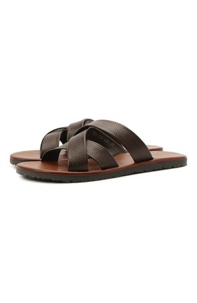 Мужские кожаные шлепанцы CORNELIANI коричневого цвета по цене 17300 руб., арт. 87TM84-1120968 | Фото 1 Мужские кожаные шлепанцы CORNELIANI коричневого цвета, арт. 87TM84-1120968 | Фото 1 (Материал внутренний: Натуральная кожа)