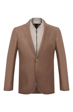 Мужской пиджак из шерсти и шелка CORNELIANI коричневого цвета по цене 136000 руб., арт. 87X560-1116229/90 | Фото 1 Мужской пиджак из шерсти и шелка CORNELIANI коричневого цвета, арт. 87X560-1116229/90 | Фото 1 (Длина (для топов): Стандартные; Рукава: Длинные; Материал подклада: Вискоза; Материал внешний: Шерсть; Пиджаки М: Приталенный; 1-2-бортные: Однобортные; Стили: Классический; Случай: Повседневный)