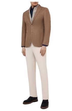 Мужской пиджак из шерсти и шелка CORNELIANI коричневого цвета по цене 136000 руб., арт. 87X560-1116229/90 | Фото 2 Мужской пиджак из шерсти и шелка CORNELIANI коричневого цвета, арт. 87X560-1116229/90 | Фото 2 (Длина (для топов): Стандартные; Рукава: Длинные; Материал подклада: Вискоза; Материал внешний: Шерсть; Пиджаки М: Приталенный; 1-2-бортные: Однобортные; Стили: Классический; Случай: Повседневный)